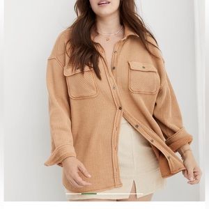Aerie LumberJane Waffle Shirt - Cappuccino